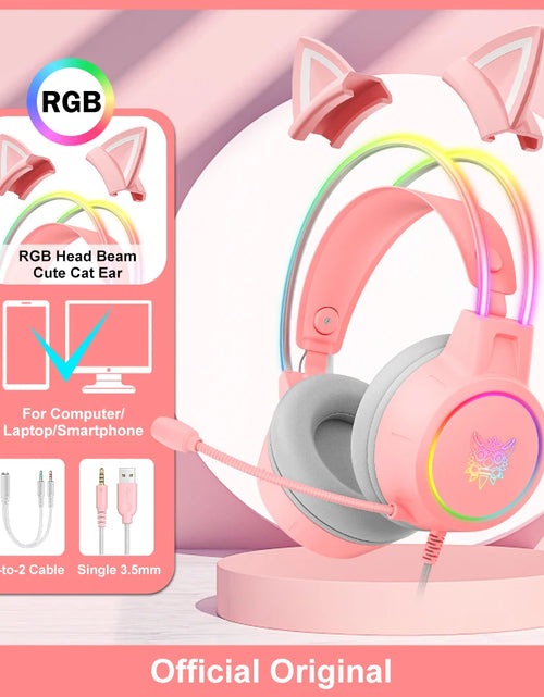 Load image into Gallery viewer, X15 Pro Wired Headphones with RGB Head Beam Flexible Mic Button Control Gaming Headset Gamer for Compute PC
