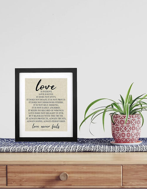 Load image into Gallery viewer, - 1 Corinthians 13, Love Is Patient Love Is Kind Christian Canvas Wall Art Farmhouse Wall Sign
