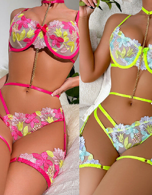 Load image into Gallery viewer, Women'S Sexy-Lingerie Lace Babydoll Bra Thong Set Sleepwear Underwear Nightwear
