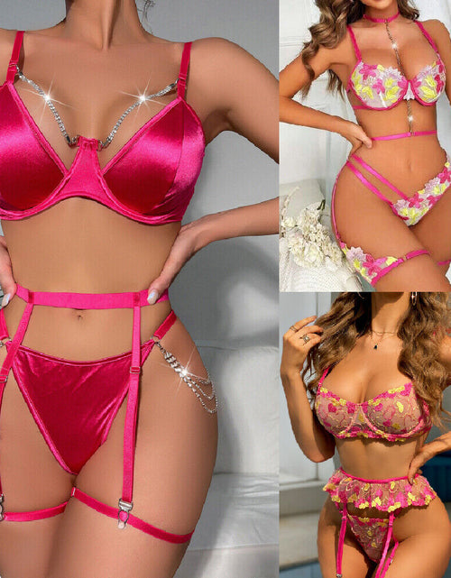 Load image into Gallery viewer, Women'S Sexy-Lingerie Lace Babydoll Bra Thong Set Sleepwear Underwear Nightwear
