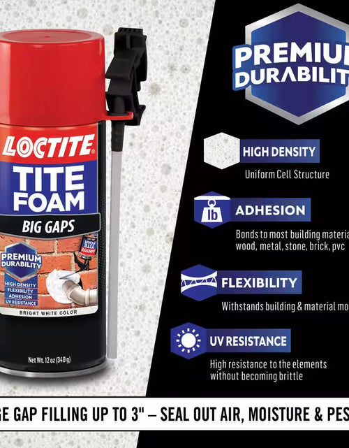 Load image into Gallery viewer, TITE FOAM Big Gaps Spray Foam, Bright White, 12 Oz. Can, Insulating Spray Foam Sealant
