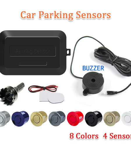 SINOVCLE 4 Sensors Buzzer 22Mm Car Parking Sensor Kit Reverse Backup Radar Sound Alert Indicator Probe System 12V Free Shipping