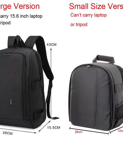 Load image into Gallery viewer, Waterproof DSLR Backpack Video Digital DSLR Camera Bag Multi-Functional Outdoor Camera Photo Bag Case for Nikon Canon DSLR Lens
